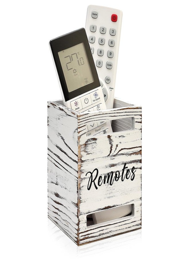 Hilislog Small Remote Control Holder for Table Bedside Organizer Controller Holder Remote Holders Wall Mount Remotes Organizer for Bed Couch Wooden Control Box Wall Storage Rustic Accessories for TV Stand - Image 1