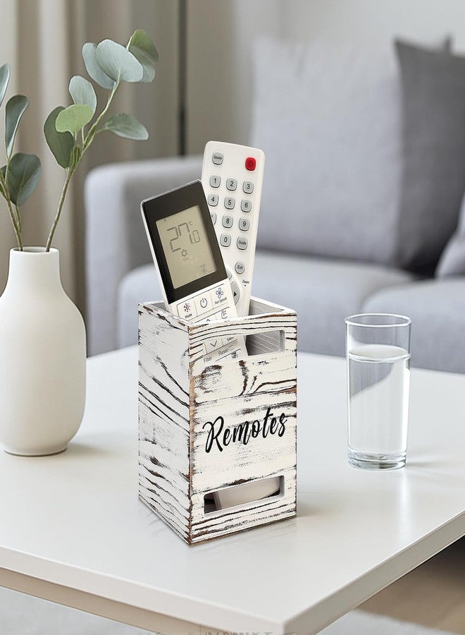 Hilislog Small Remote Control Holder for Table Bedside Organizer Controller Holder Remote Holders Wall Mount Remotes Organizer for Bed Couch Wooden Control Box Wall Storage Rustic Accessories for TV Stand - Image 2