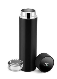 Cool Baby COOLBABY Smart Insulated Water Bottle, Tea Infuser Bottle Stainless Steel Vacuum Wide Mouth Coffee Mug, Travel Thermoses with LED Touch Screen, Keep Hot Or Cold, Car Portable Coffee Cup, 500ML(Black)  - Image 1