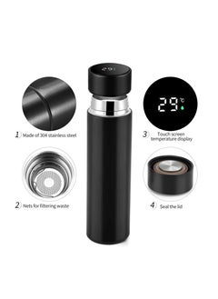 Cool Baby COOLBABY Smart Insulated Water Bottle, Tea Infuser Bottle Stainless Steel Vacuum Wide Mouth Coffee Mug, Travel Thermoses with LED Touch Screen, Keep Hot Or Cold, Car Portable Coffee Cup, 500ML(Black)  - Image 2