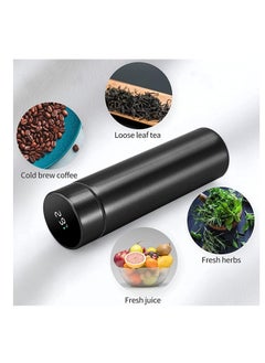 Cool Baby COOLBABY Smart Insulated Water Bottle, Tea Infuser Bottle Stainless Steel Vacuum Wide Mouth Coffee Mug, Travel Thermoses with LED Touch Screen, Keep Hot Or Cold, Car Portable Coffee Cup, 500ML(Black)  - Image 4