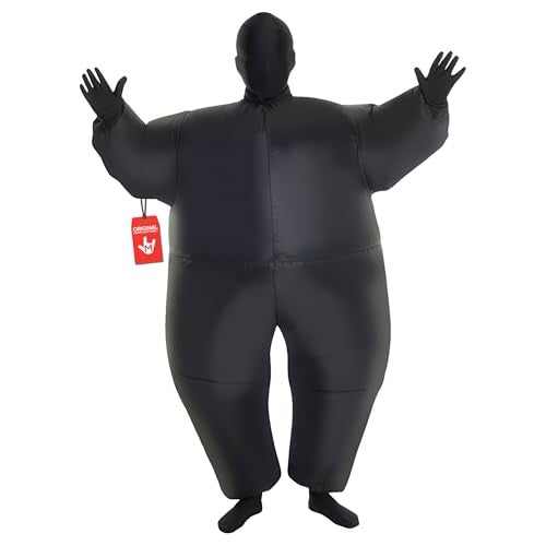Morph Black Inflatable Costume Kids, Black Suit Halloween Costume Blow Up Kids, Megamorphs Inflatable Black Costume - Image 1