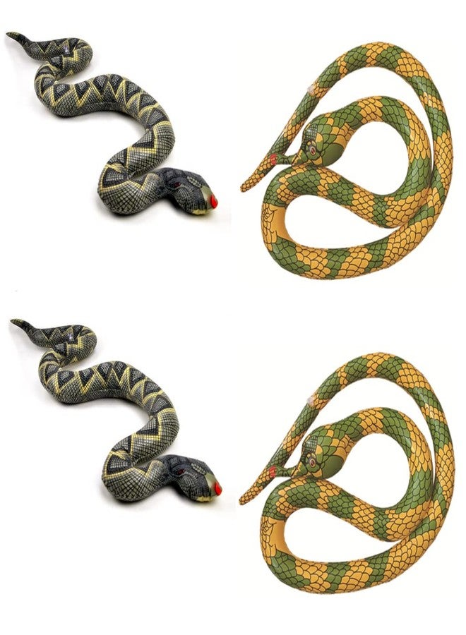 DongAi Inflatable Snake Python,4PCS Fake Snakes,2 large Pythons, 2 Golden Pythons,for Garden Pool Halloween Decoration - Image 1
