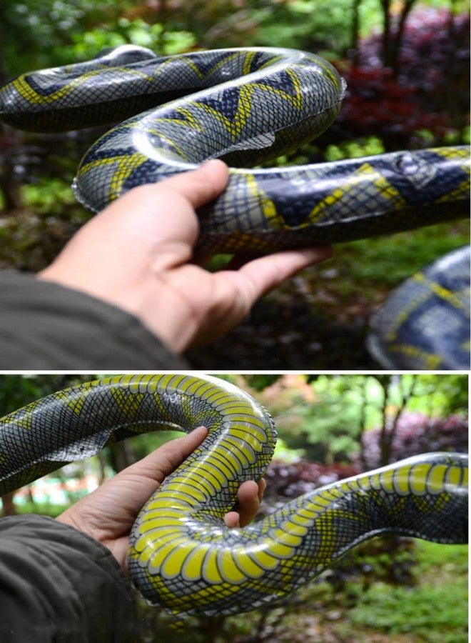DongAi Inflatable Snake Python,4PCS Fake Snakes,2 large Pythons, 2 Golden Pythons,for Garden Pool Halloween Decoration - Image 3