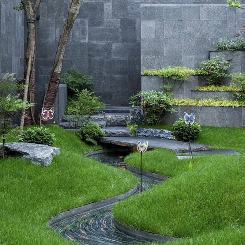 🌱 3 قطع مصابيح شمسية للحديقة مقاومة للماء مع شكل أضواء عشب خارجية ألوان عشوائية - Image 5