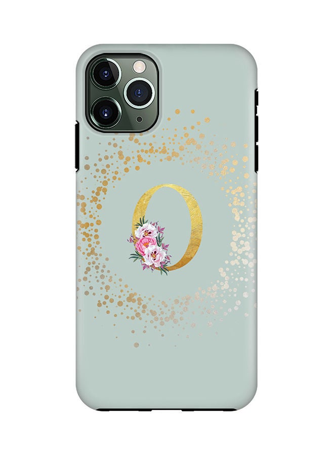 Stylizedd Monogram Tough Series for Apple iPhone 11 Pro Custom Initials Floral Pattern Tough Pro Dual Layer hybrid PC inner TPU protection Alphabet- O (Light Green) - Image 1