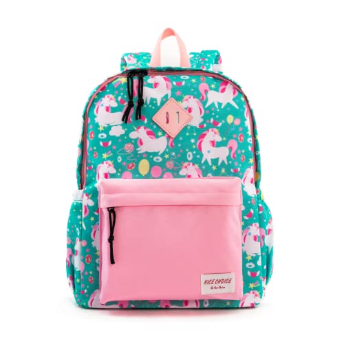 NICE CHOICE Kindergarten Backpack Preschool Little Kid Toddler School Backpacks for Boys and Girls with Chest Strap(16inch, Unicorn) - Image 1