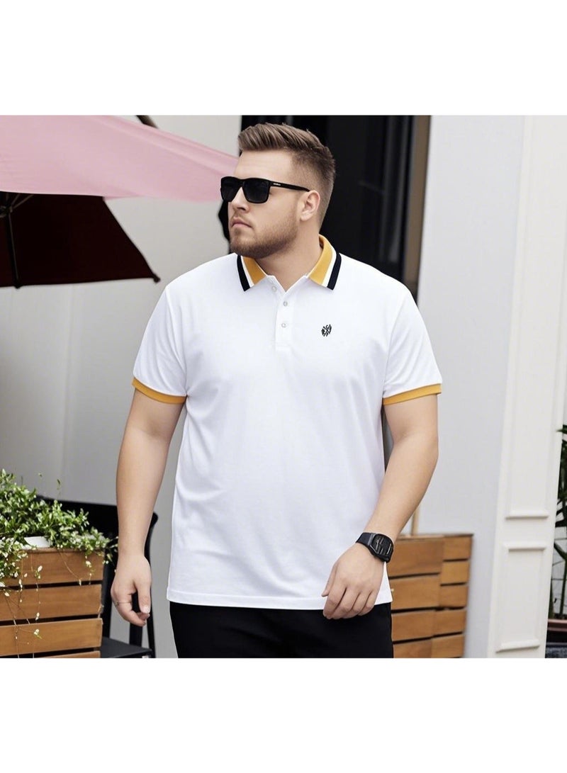 Summer Short Sleeve Polo Shirts Men  Solid Color Casual Fashion Stretch Polo Shirt Male  - Image 2