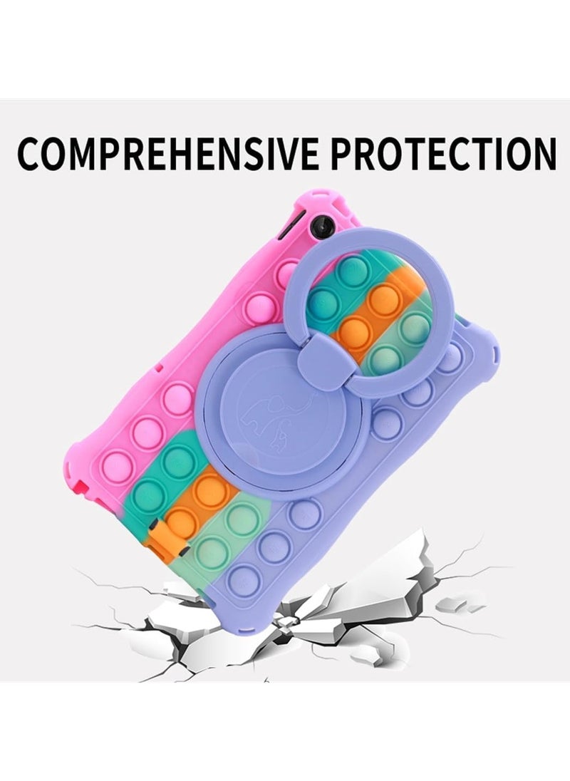 General Case Compatible with Lenovo Tab M10 3rd Gen 10.1 inch (TB-328FU/TB-328XU) 2022 Kids Soft Silicon 360 Rotating Ring Stand Cover with Should Strap and Pen  - Image 3
