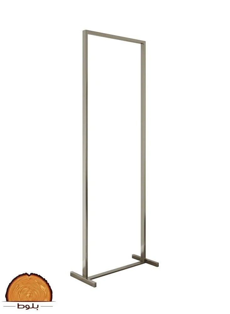 bilutih Stylish and modern metal clothes hanger with a fixed base for hanging dresses, bags and more in silver - Image 2