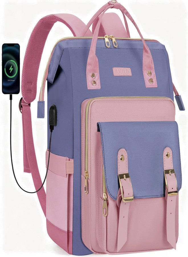 ANILD Travel Laptop Backpack for Women Bag, 15.6 Inch Work Backpack with USB Charging and Port Luggage Strap, Airline Approved Business Work Bag for Nurse College Teacher - Image 1