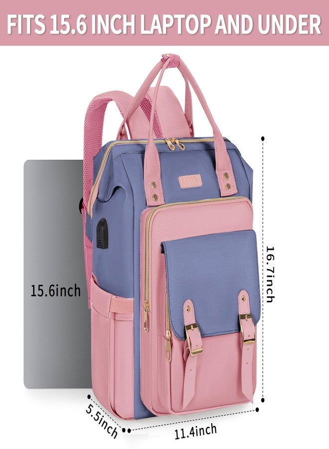 ANILD Travel Laptop Backpack for Women Bag, 15.6 Inch Work Backpack with USB Charging and Port Luggage Strap, Airline Approved Business Work Bag for Nurse College Teacher - Image 2