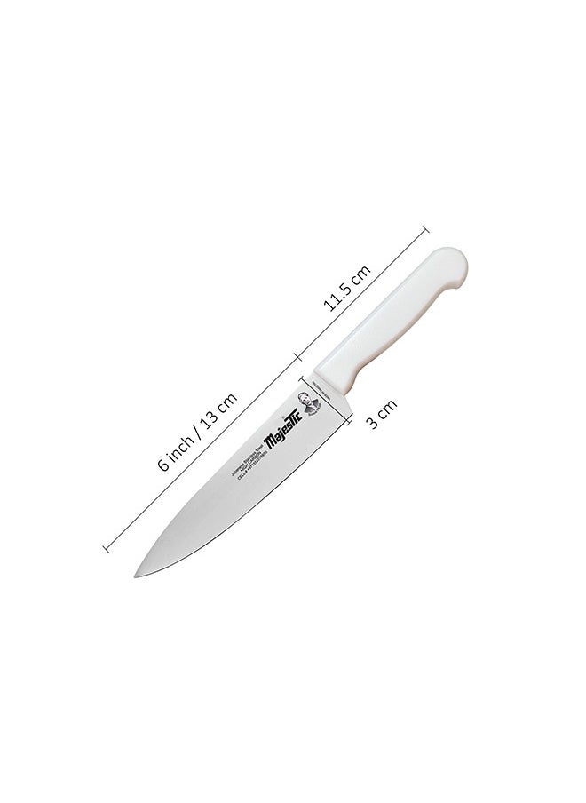 Majestic 6-Inch Chef Knife – Japanese High Carbon Stainless Steel, Razor-Sharp Edge, Ergonomic Non-Slip Handle, Safe Bolster & Heel – Ideal for Precision Cutting, Chopping, Slicing & Dicing – Dishwasher Safe