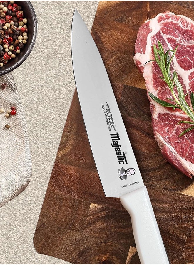 Majestic 6-Inch Chef Knife – Japanese High Carbon Stainless Steel, Razor-Sharp Edge, Ergonomic Non-Slip Handle, Safe Bolster & Heel – Ideal for Precision Cutting, Chopping, Slicing & Dicing – Dishwasher Safe