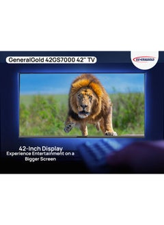 جينيرال جولد تلفزيون جنرال جولد 42 بوصة بدقة فل إتش دي 1080p بتقنية LED موديل 2024 الجديد مع ضمان سنتين، تصميم بدون إطار مزوّد بـ DVB T2/S2 ومنفذي USB وثلاثة منافذ HDMI  - Image 3