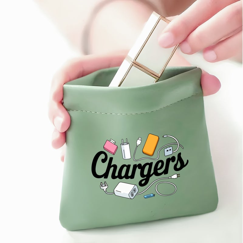 Yellow Printed Storage Bag Organizer for Handbags Cables USB Drives Phones - Image 4