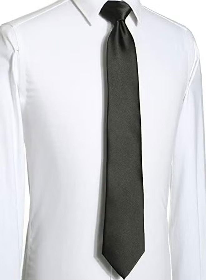 2 PCS Men's Solid Color Satin Microfiber Tie, Regular and Skinny Width - Image 4