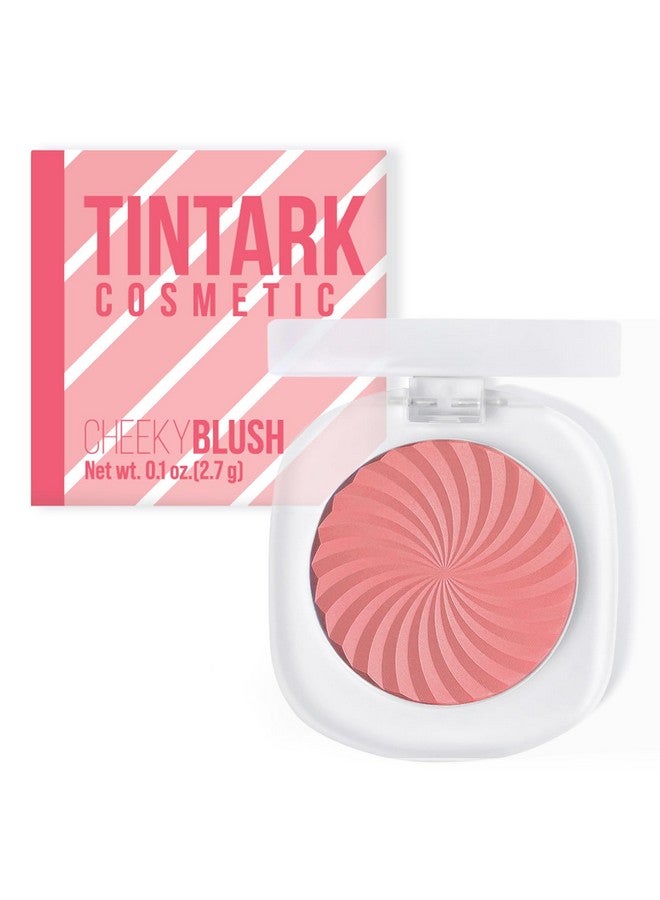 TINTARK Cheeky Blush Compact for Face Cheeks, Talc Free Blusher Palette, Matte Powder Makeup, Natural Healthy, Mauve Pink Magenta Peach Red, Vegan Cruelty Free - Image 1