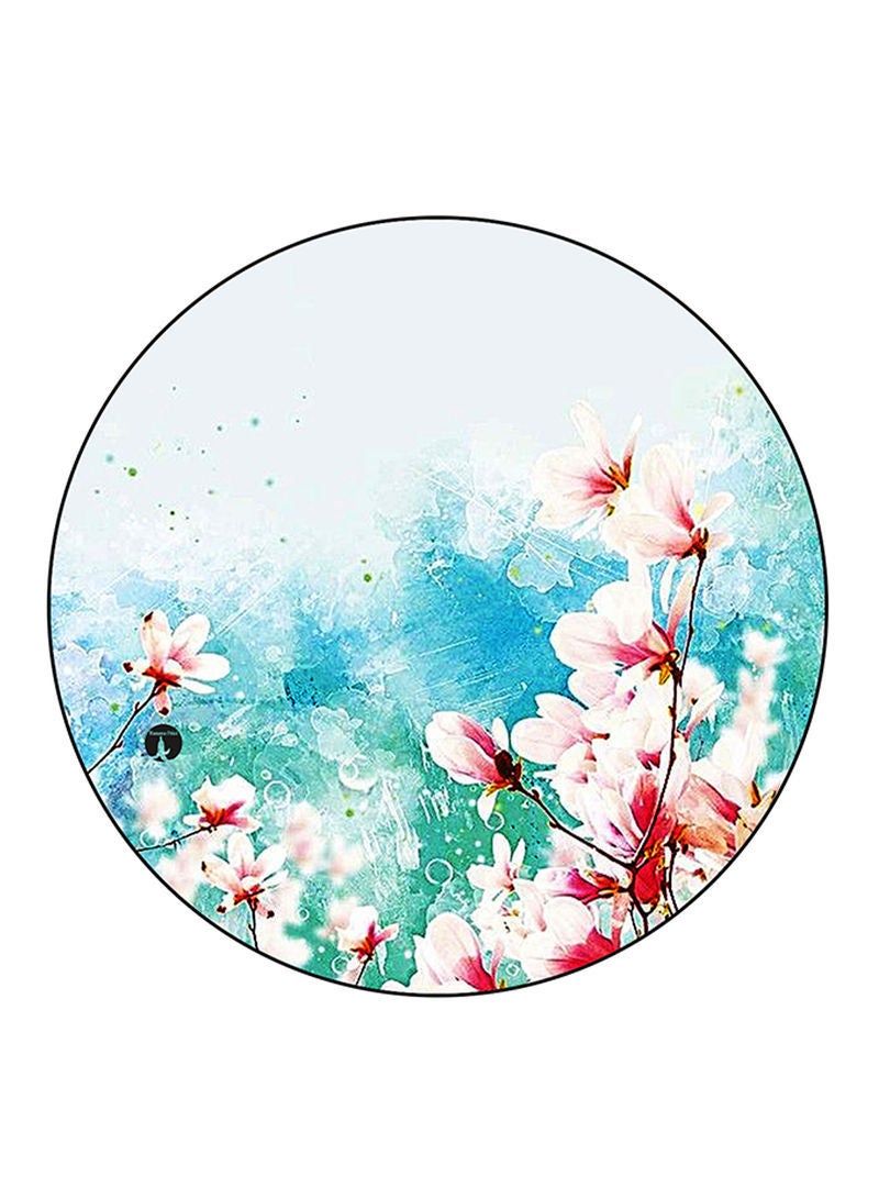 Flowers Printed Mouse Pad  Round  Multicolour