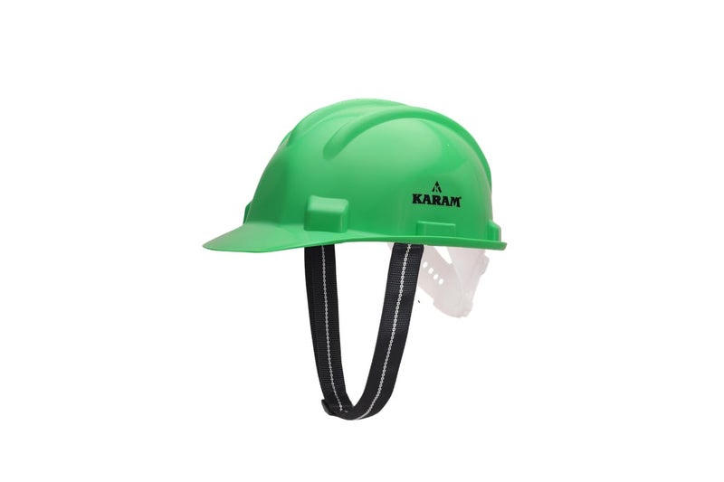 KARAM PN501 Safety Helmet for Men Industrial and Construction Use| Manual Adjustment Type with Adjustable Chin Strap| Triple Corrugation and is Certified Safety Helmet Mint Green - Image 1