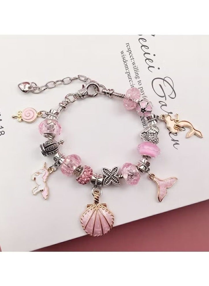 66pcs Bracelet Making Kit,DIY Teen Girl Gifts Jewelry Making Kit,Creative Art Present ,Art Supplies Crafts for Girls Age 8-12,Adults ,Pink - Image 4