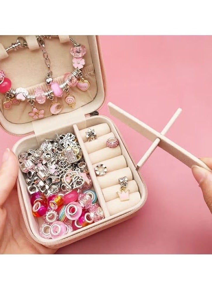 66pcs Bracelet Making Kit,DIY Teen Girl Gifts Jewelry Making Kit,Creative Art Present ,Art Supplies Crafts for Girls Age 8-12,Adults ,Pink - Image 5