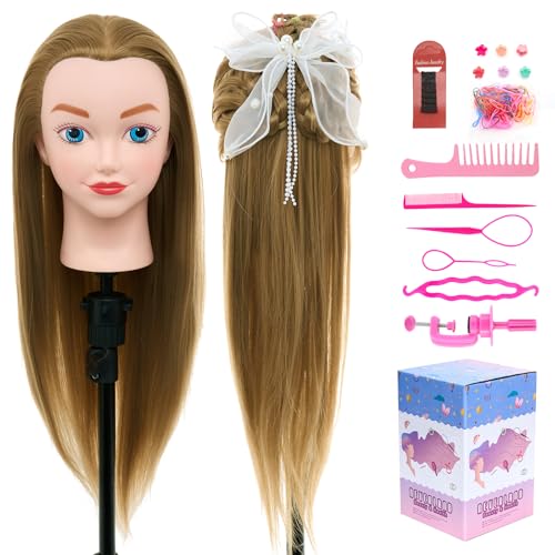 Neverland Beauty & Health Mannequin Head for Kids Doll Head for Hair Styling for Kids Cosmetology Manikin Practice Training Head for Braiding Hairdressing for Girls 27 - Image 1