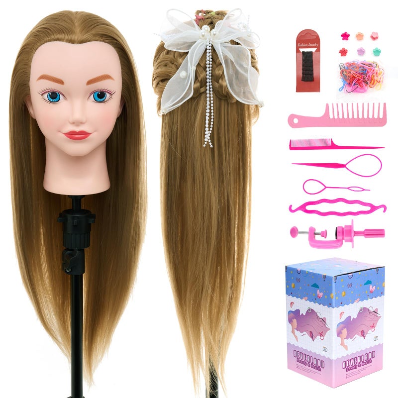 Neverland Beauty & Health Mannequin Head for Kids Doll Head for Hair Styling for Kids Cosmetology Manikin Practice Training Head for Braiding Hairdressing for Girls 27 - Image 2