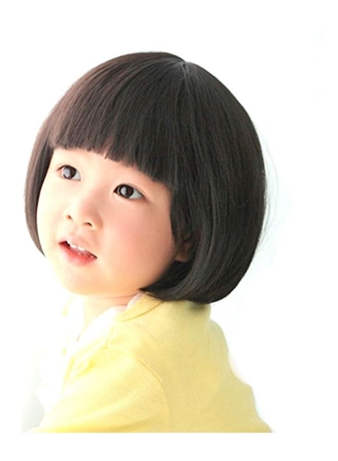 NIBEMINENT Synthetic Short Straight Cute Wig Black