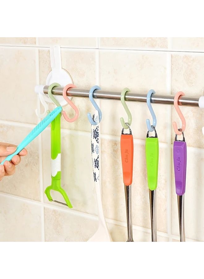 8pcs Blue S Shaped Hooks No Drill Space Saving Hangers For Closet Bathroom Kitchen - Image 5