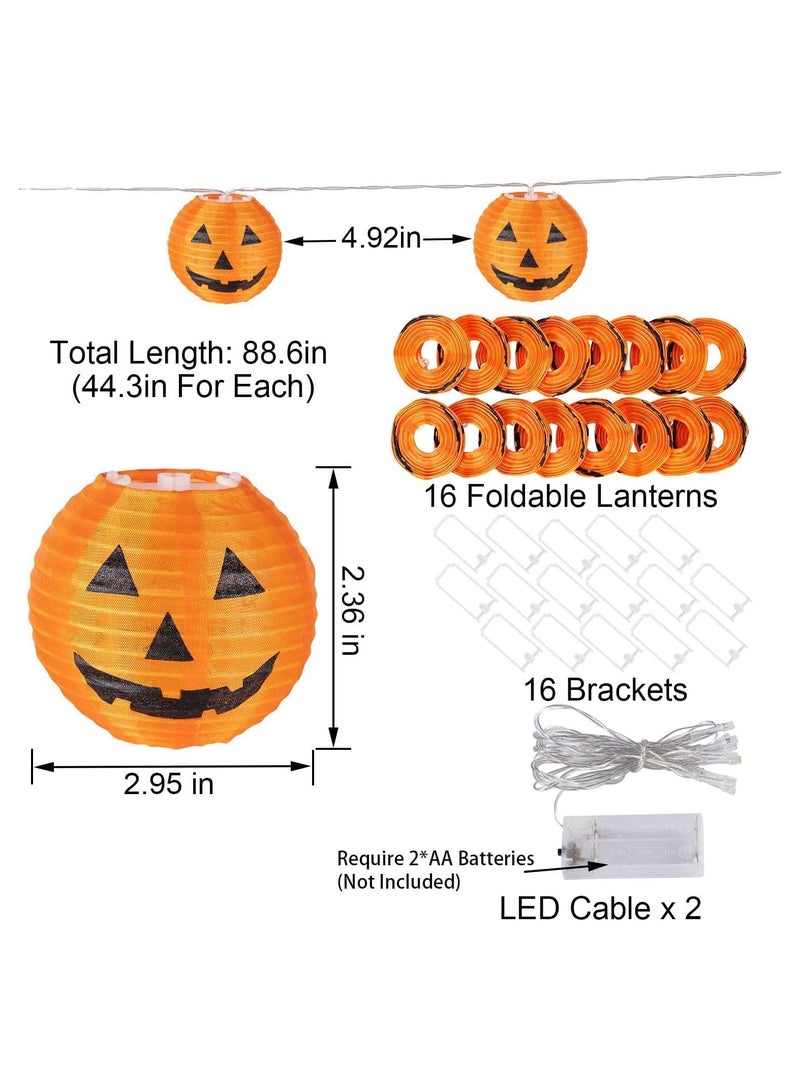 Pumpkin String Lights 9.8 FT with 20 Pumpkin Lights Waterproof Orange Jack-O-Lantern Lighted Battery Operated or USB Operated for Home Indoor and Outdoor Decoration (A) - Image 2