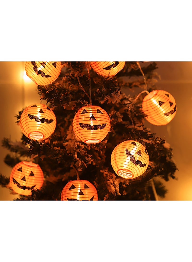 Pumpkin String Lights 9.8 FT with 20 Pumpkin Lights Waterproof Orange Jack-O-Lantern Lighted Battery Operated or USB Operated for Home Indoor and Outdoor Decoration (A) - Image 1