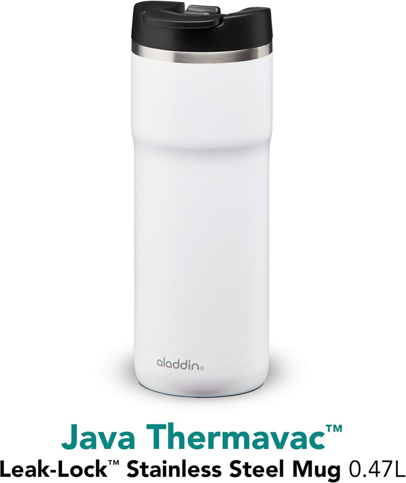 Aladdin Barista Java Thermavac Leak-Lock Stainless Steel Travel Mug 0.47L - Snowflake White - Image 2