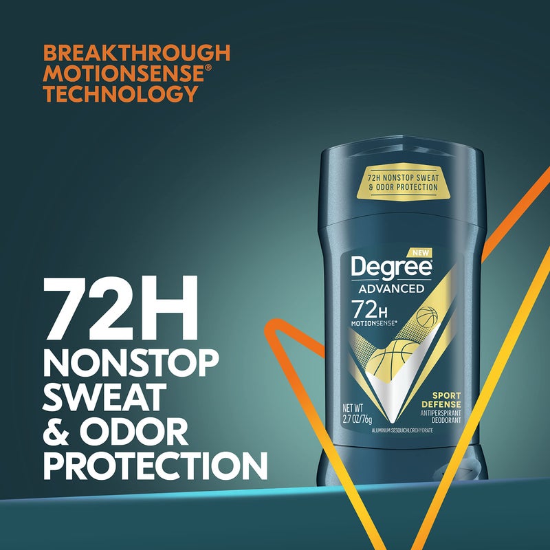 Degree Advanced Protection Antiperspirant Deodorant Sport Defense 4 count 72-Hour Sweat and Odor Protection Antiperspirant For Men With MotionSense Technology 2.7 oz - Image 5