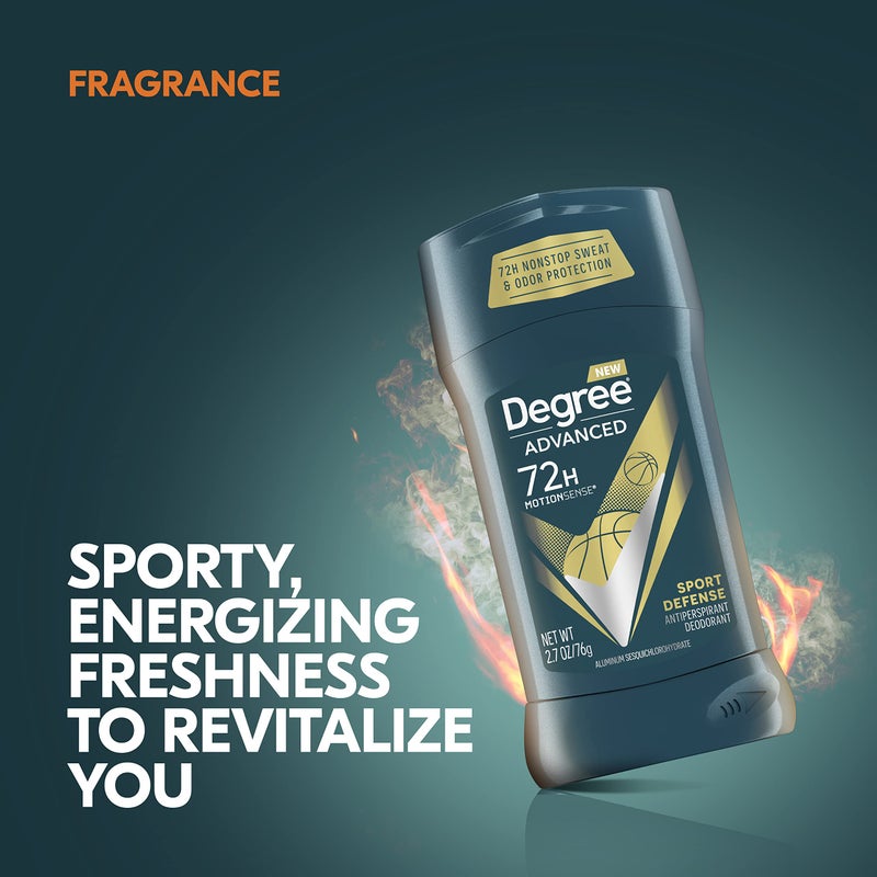 Degree Advanced Protection Antiperspirant Deodorant Sport Defense 4 count 72-Hour Sweat and Odor Protection Antiperspirant For Men With MotionSense Technology 2.7 oz - Image 4