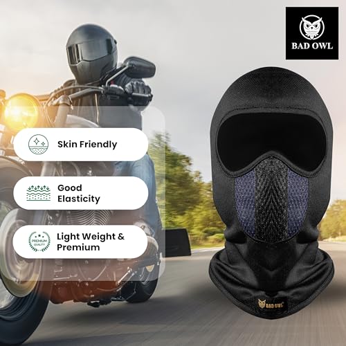 BADOWL Full Face Balaclava for Men & Women - UV Protection, Breathable & Stretchable Fabric, Ideal for Biking, Cycling, and Outdoor Activities (in, Alpha, Free Size, Blue) - Image 3