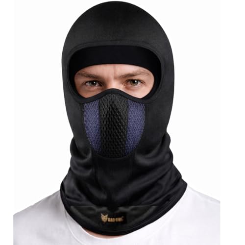 BADOWL Full Face Balaclava for Men & Women - UV Protection, Breathable & Stretchable Fabric, Ideal for Biking, Cycling, and Outdoor Activities (in, Alpha, Free Size, Blue) - Image 1