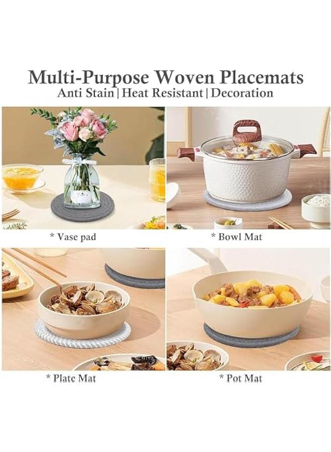 HOOKOR 7 Trivets for Hot Dishes, Hot pots and Pans, 4 Heat Resistant Hot Pads, Pot Holders for Kitchen, Hot Plate Mats for Kitchen Countertops, Table, Home Essentials, Farmhouse Decor (Gray)  - Image 4