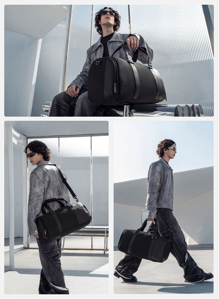 ARCTIC HUNTER Sport Gym Duffle Bag with Shoes Compartment and Dry Wet Separation Pocket , Business Travel Duffle Bag for Men, Black - Image 2