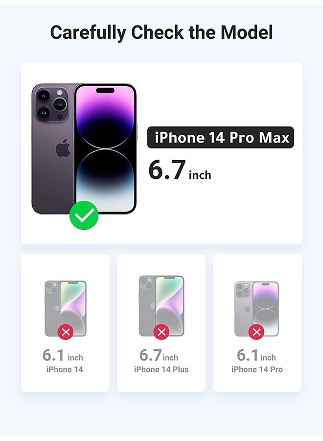 iPhone 14 Pro Max Case 6.7 inch Anti-Yellowing Military Back Hard Anti-Explosion Back Ultra Thin Case Anti-Drop Shockproof Protection Full Coverage Lens Clear Case iPhone 14 Pro Max Cover Clear - Image 2