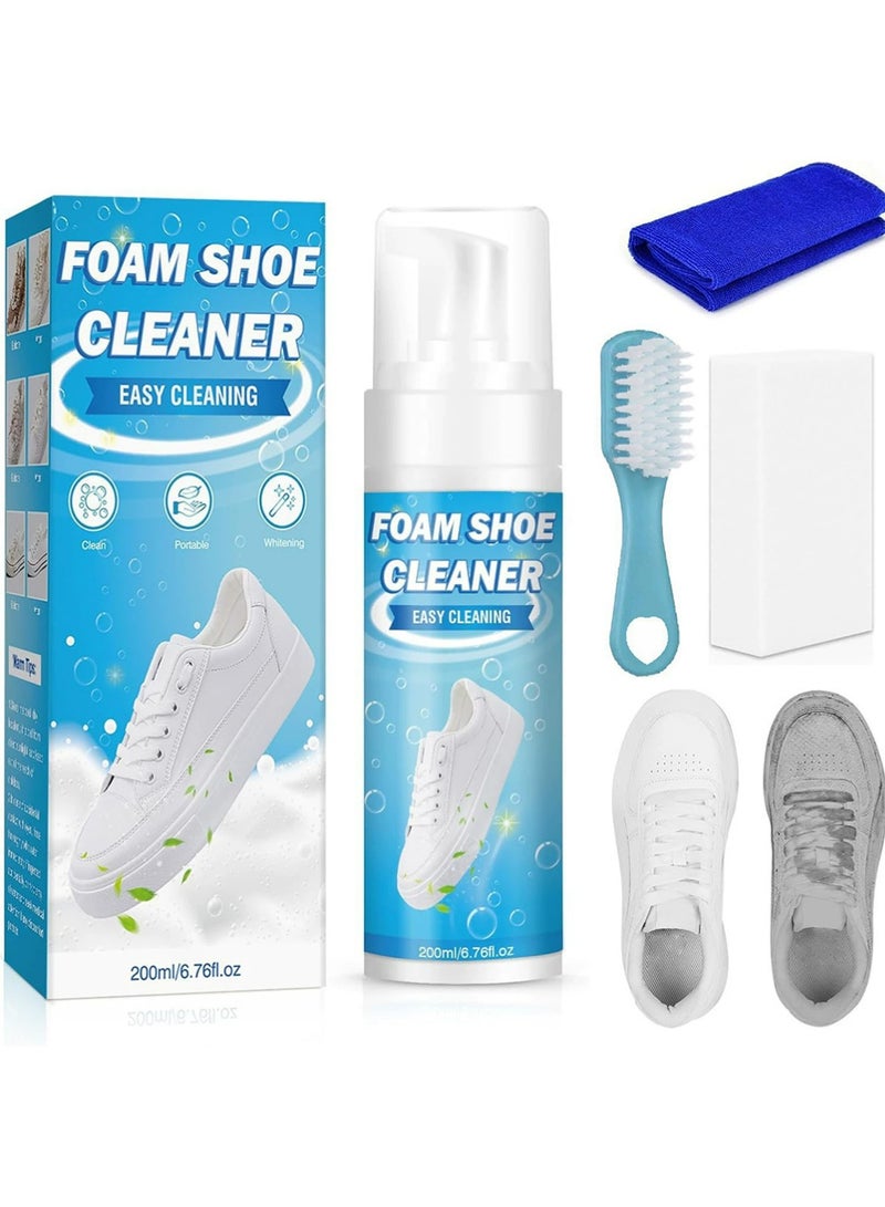 هومتوبس رغوة نظافة الأحذية البيضاء, رغوة النشط السطحي يزيل البقع بسرعة, الرياضة تنظيف رذاذ الرغوة, تبييض قماش الرياضة, تبييض وصفر أحذية حواف (200 مل) - Image 1