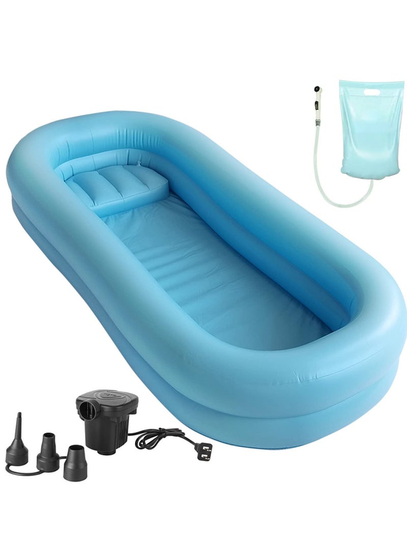 XiuWoo Medical Inflatable Bathtub for Adults Indoor Shower,Bedside Shower Bathtub Kit with Electric Air Pump and 8L Water Bag for Elderly Disabled Seniors Wash Full Body in Bed - Image 1