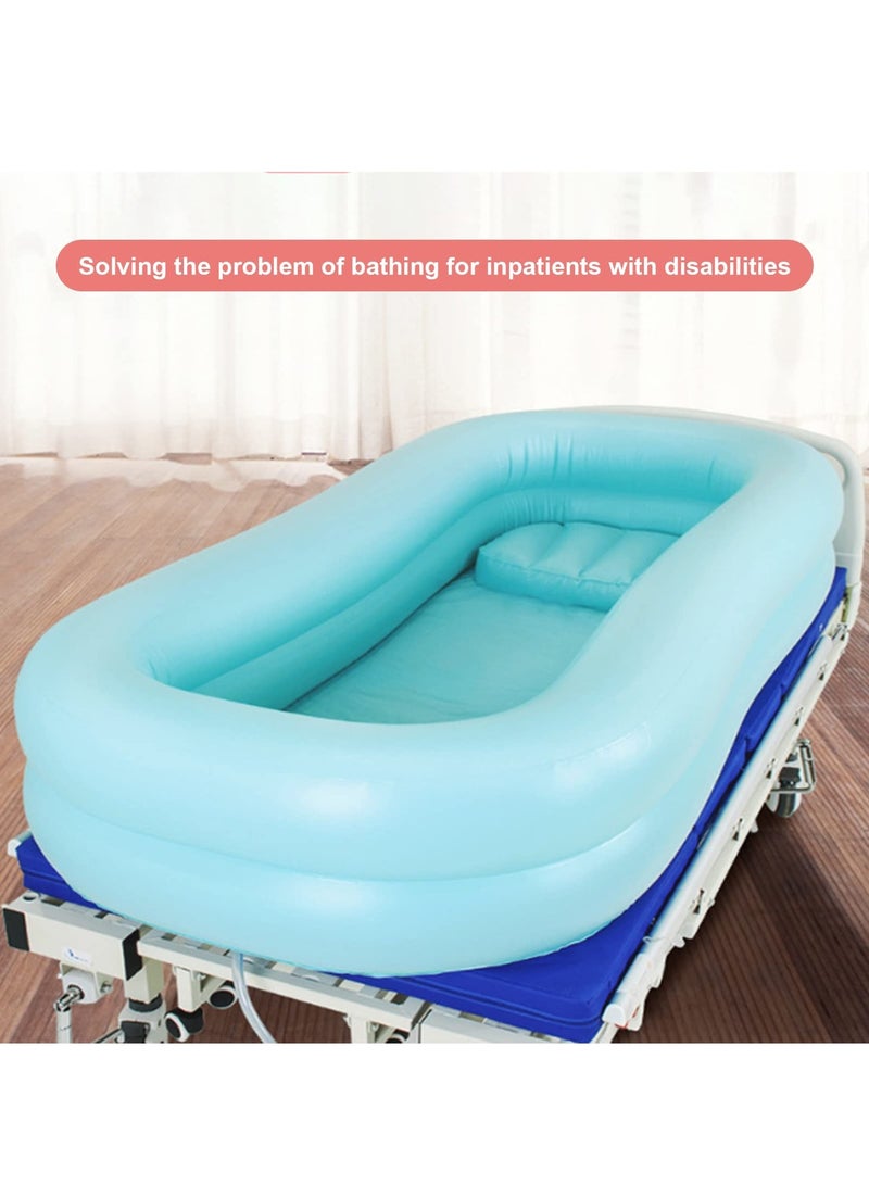 XiuWoo Medical Inflatable Bathtub for Adults Indoor Shower,Bedside Shower Bathtub Kit with Electric Air Pump and 8L Water Bag for Elderly Disabled Seniors Wash Full Body in Bed - Image 3