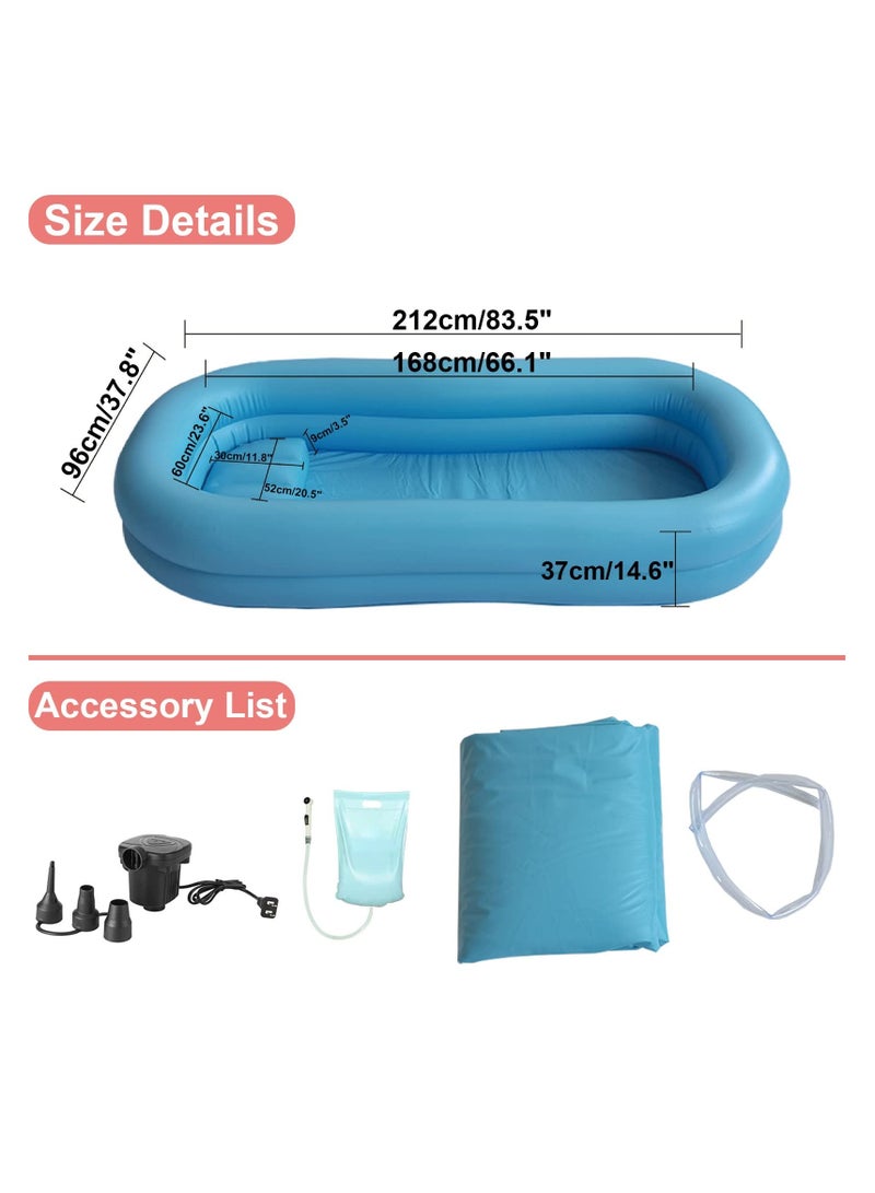 XiuWoo Medical Inflatable Bathtub for Adults Indoor Shower,Bedside Shower Bathtub Kit with Electric Air Pump and 8L Water Bag for Elderly Disabled Seniors Wash Full Body in Bed - Image 5