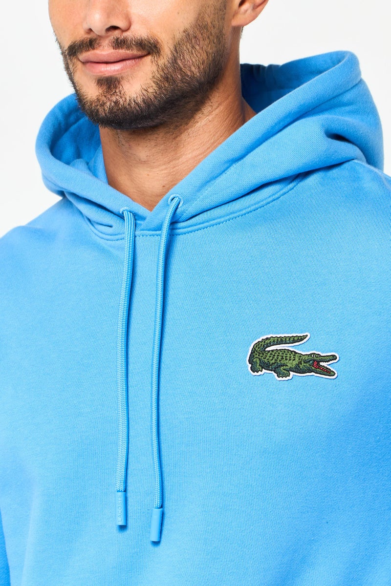 LACOSTE Men Long Sleeve Embroidered Logo Hoodie, Blue - Image 3