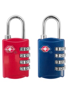 2 Pieces TSA Approved 4 Digit Combination Padlocks, Steel Combination Locks TSA Certified 4 Digit TSA Travel Padlocks Heavy Duty TSA Steel Padlocks TSA Combination Steel Locks for Luggage Cabinet
