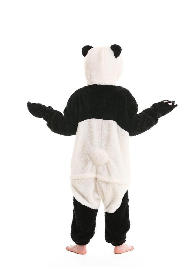 DarkCom Giant Panda Onesie for Kids,Animal Pajamas Flannel Cosplay Halloween Costume Parent-Child Sleepwear for Girls Boys 12-13 Years - Image 4