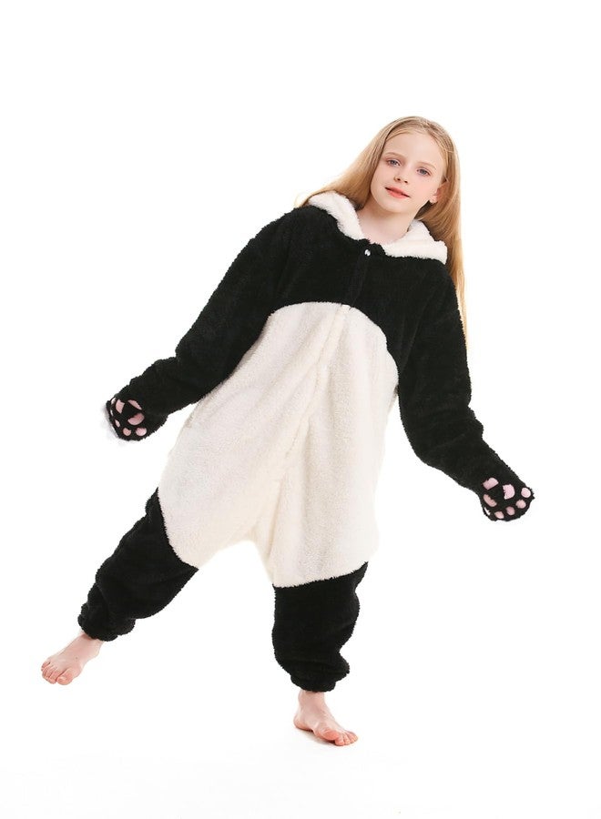DarkCom Giant Panda Onesie for Kids,Animal Pajamas Flannel Cosplay Halloween Costume Parent-Child Sleepwear for Girls Boys 12-13 Years - Image 2