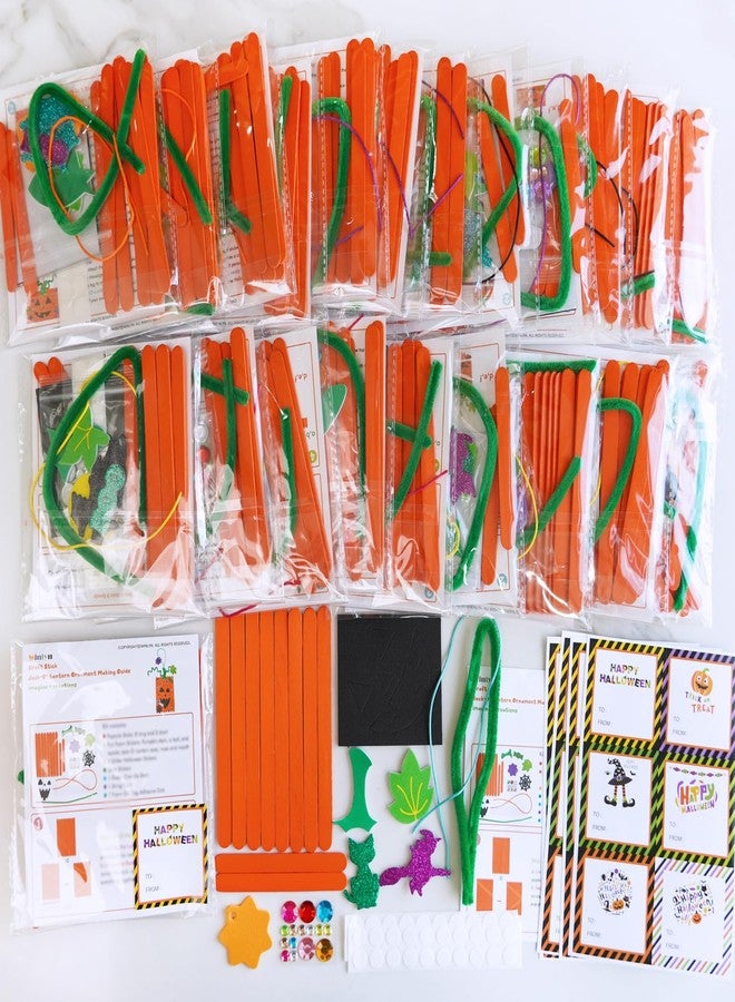 Winlyn 24 Sets Fall Crafts Kits Halloween Crafts Individual Fall Kids Crafts DIY Pumpkin Fall Decorations Craft Sticks Pumpkin Foam Stickers Arts and Crafts for Kids Classroom Activities Party Favors - Image 5