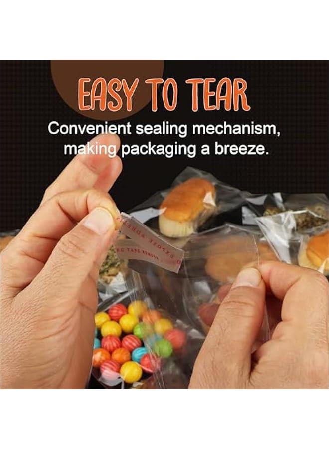 200Pcs Cookie Bags, Self Sealing Cellophane Bags 4x6 Inches, Resealable Treat Bags for Cookies, and Party Favors Bag. - Image 3